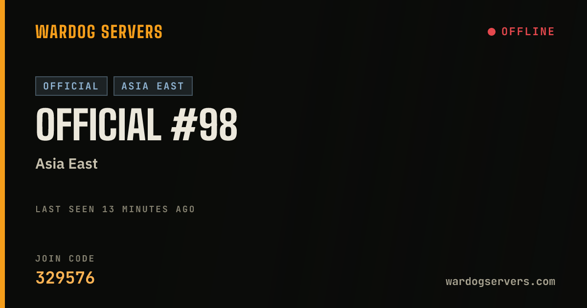 Live status banner for Official #98