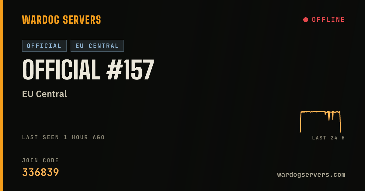 Live status banner for Official #157