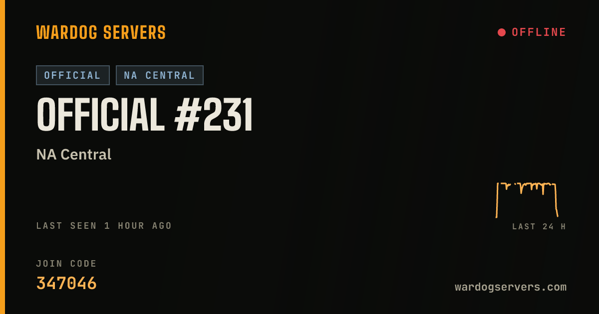 Live status banner for Official #231
