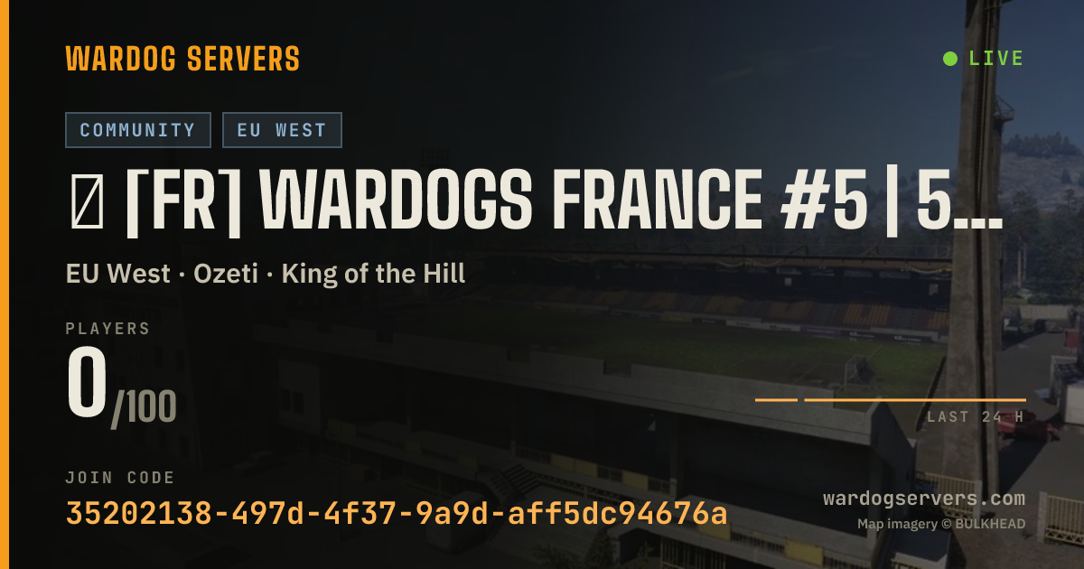 Live status banner for ⁂ [FR] WARDOGS FRANCE #5 | 50v50 | STATISTIQUE [WDFR]