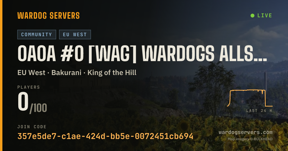 Live status banner for 0A0A #0 [WAG] Wardogs Allstars Germany DE/EN