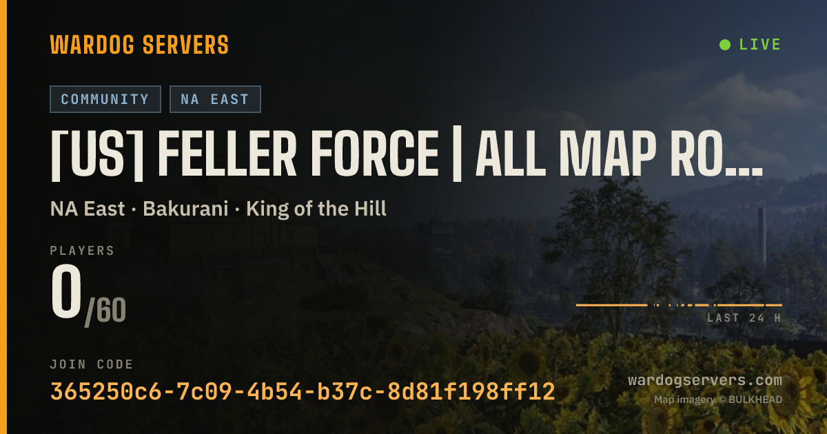 Live status banner for [US] FELLER FORCE | ALL Map Rotation | [GREC] Squad |