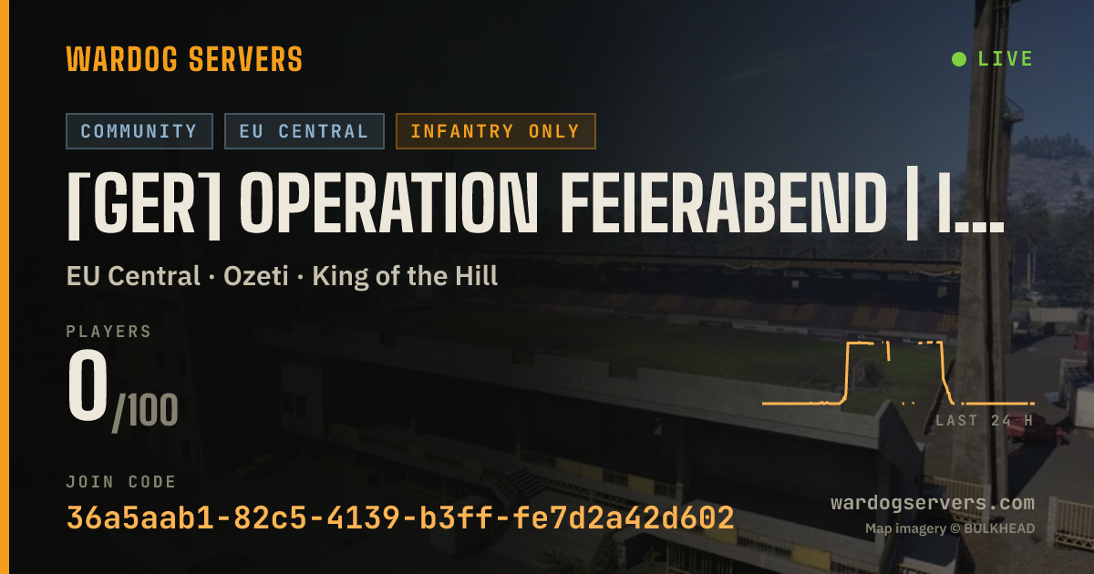 Live status banner for [GER] Operation Feierabend | Infantry Only | DISCORD.GG/DLQ