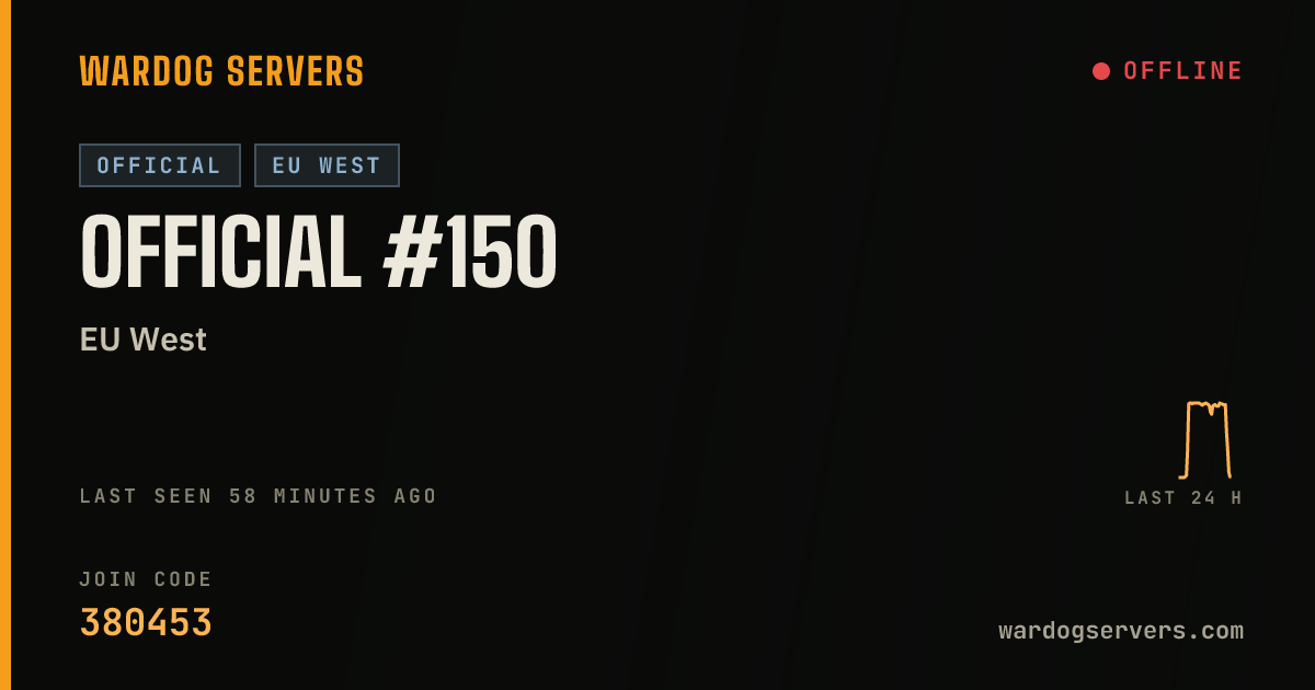 Live status banner for Official #150