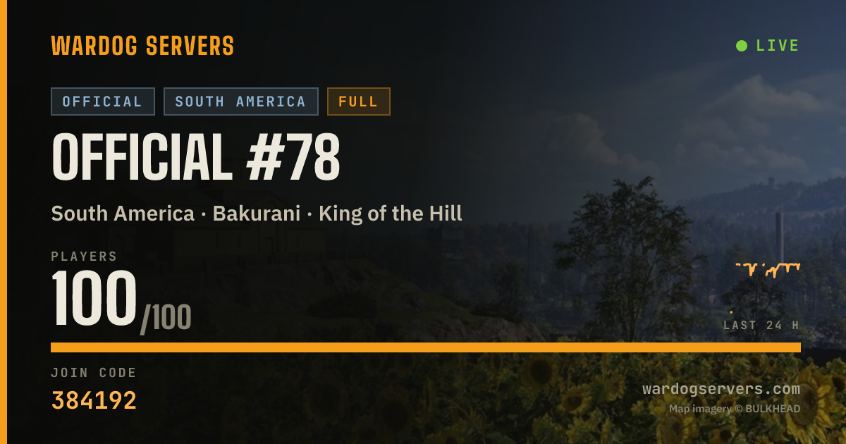Live status banner for Official #78