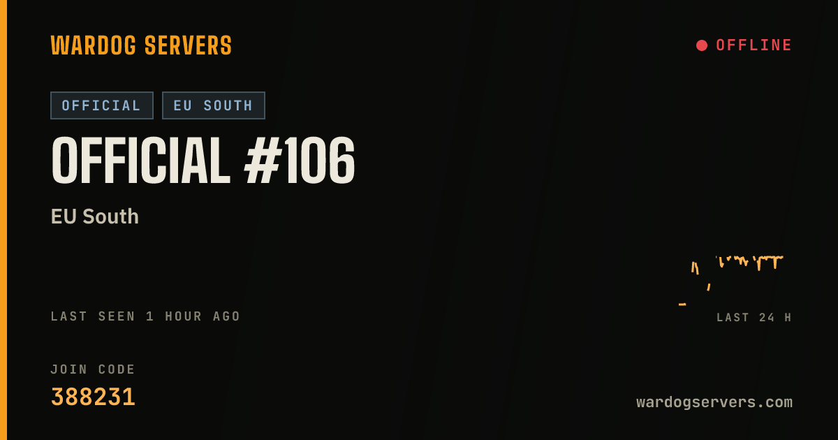 Live status banner for Official #106