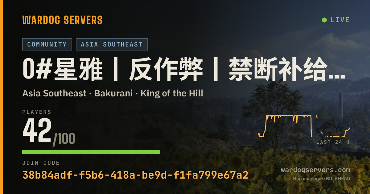 Live status banner for 0#星雅丨反作弊丨禁断补给车/榴弹/武直丨Q群:1127279927