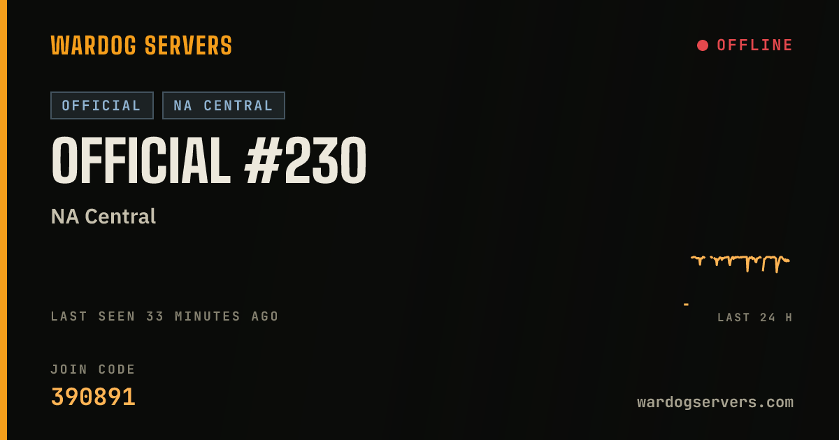 Live status banner for Official #230