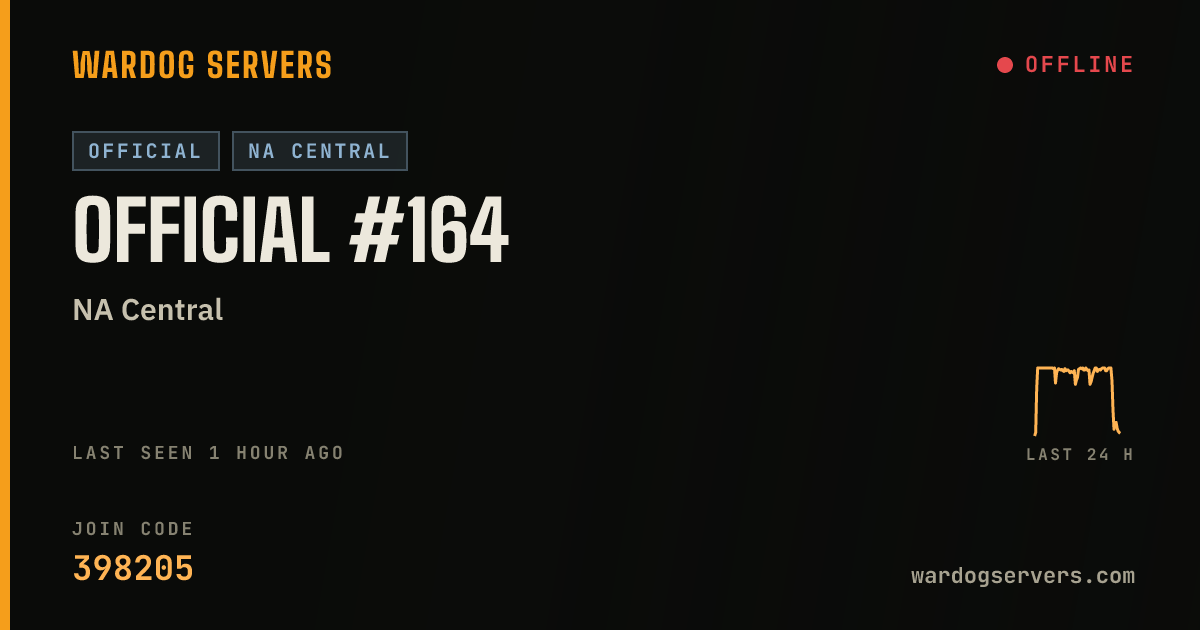 Live status banner for Official #164
