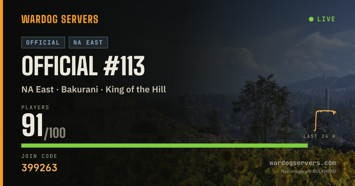 Live status banner for Official #113