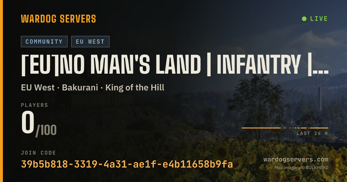 Live status banner for [EU]NO MAN'S LAND | INFANTRY | NO GL HELIS