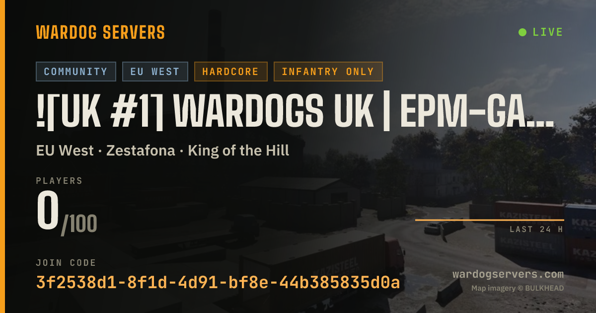 Live status banner for ![UK #1] Wardogs UK | EPM-Gaming.co.uk