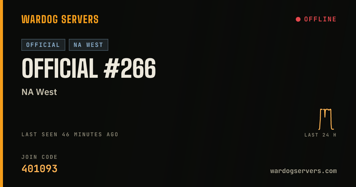 Live status banner for Official #266