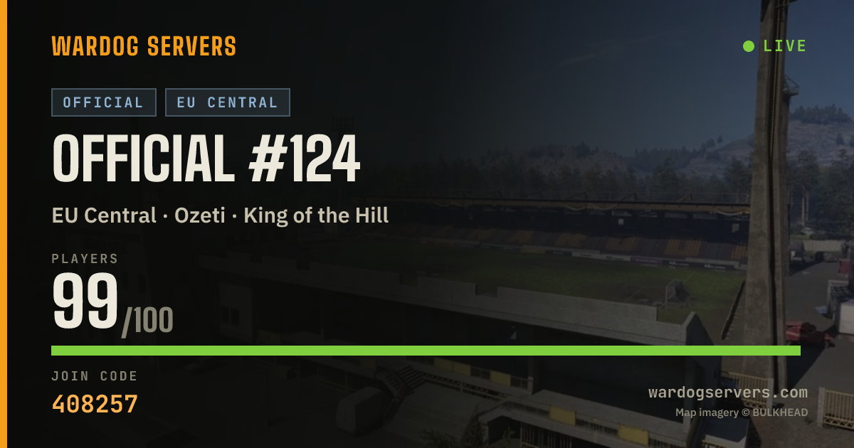Live status banner for Official #124