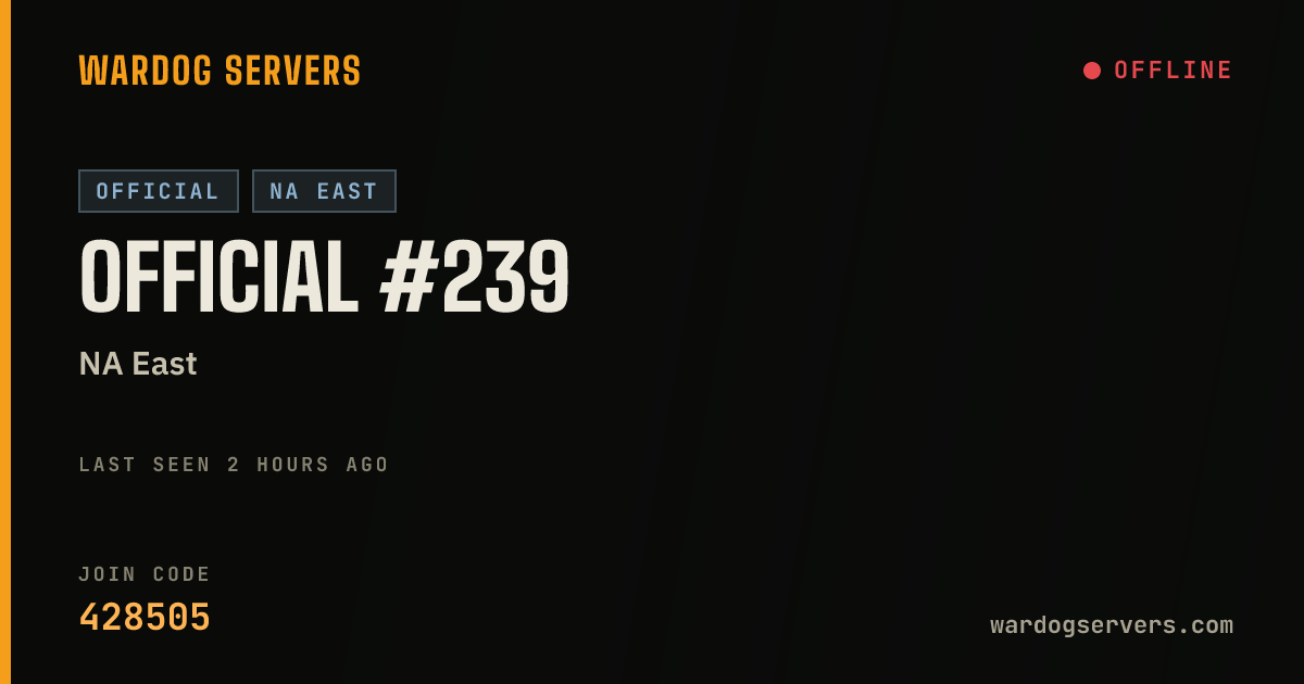 Live status banner for Official #239