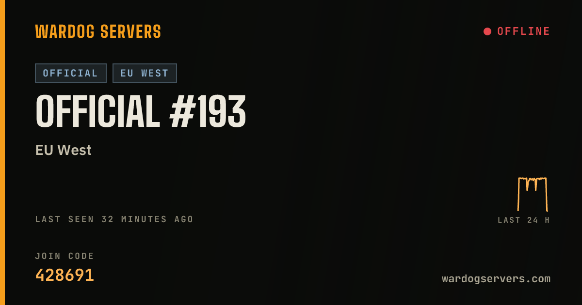 Live status banner for Official #193