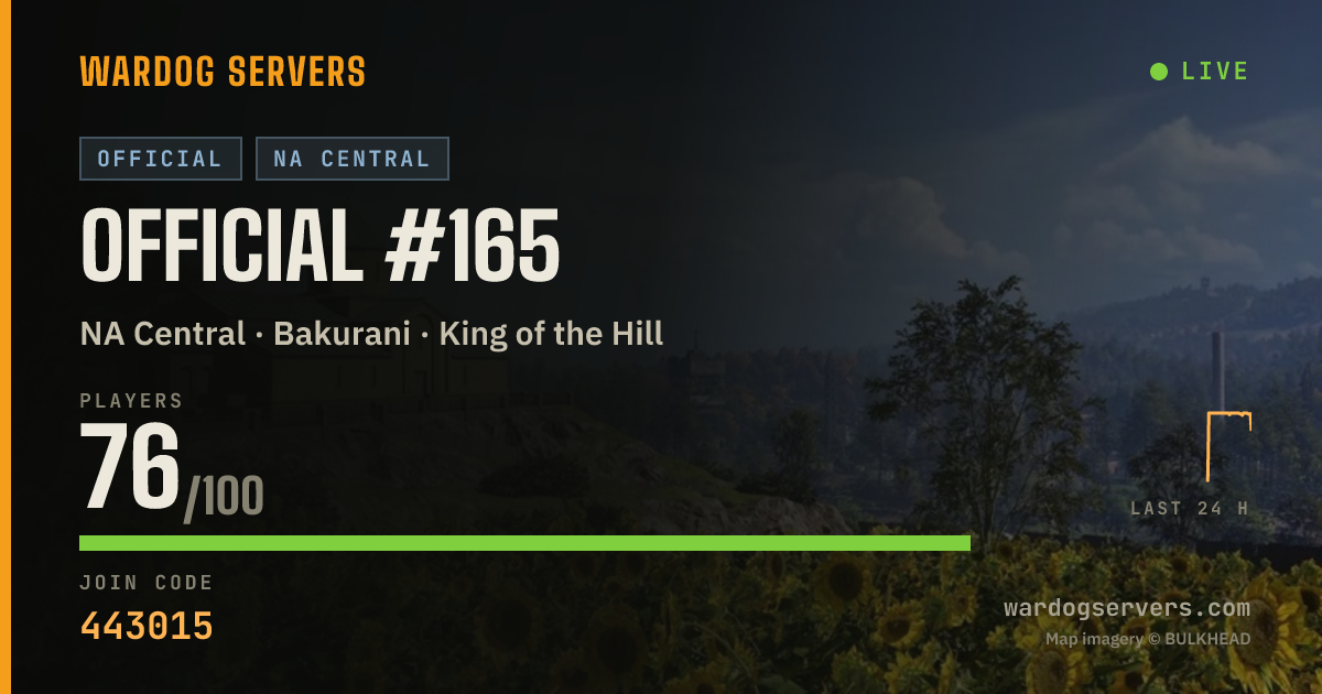 Live status banner for Official #165