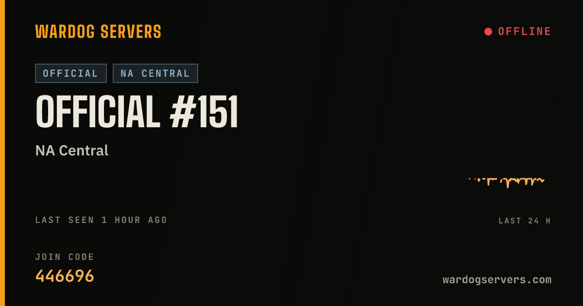 Live status banner for Official #151