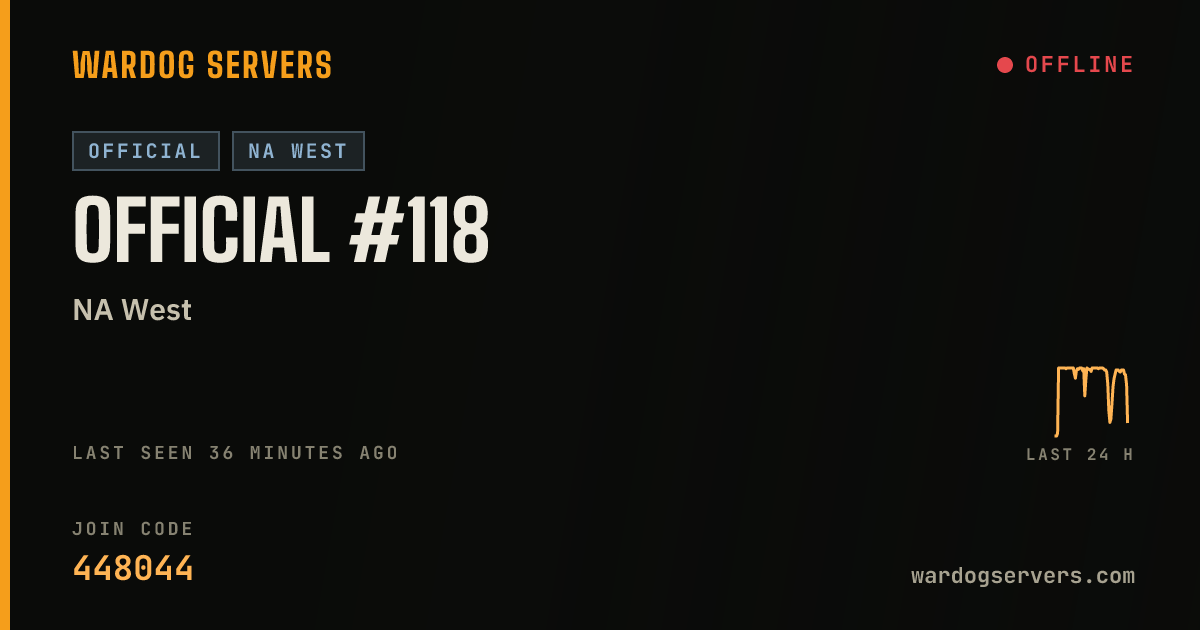 Live status banner for Official #118