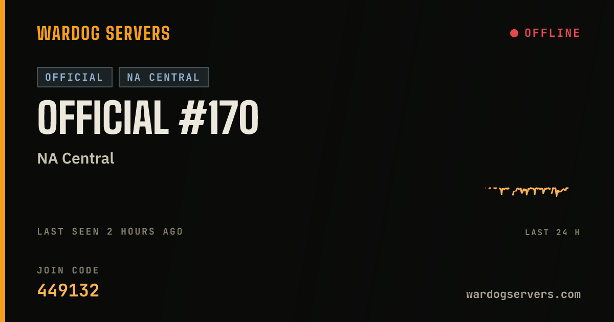 Live status banner for Official #170