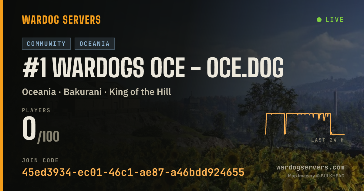 Live status banner for #1 WARDOGS OCE - OCE.DOG