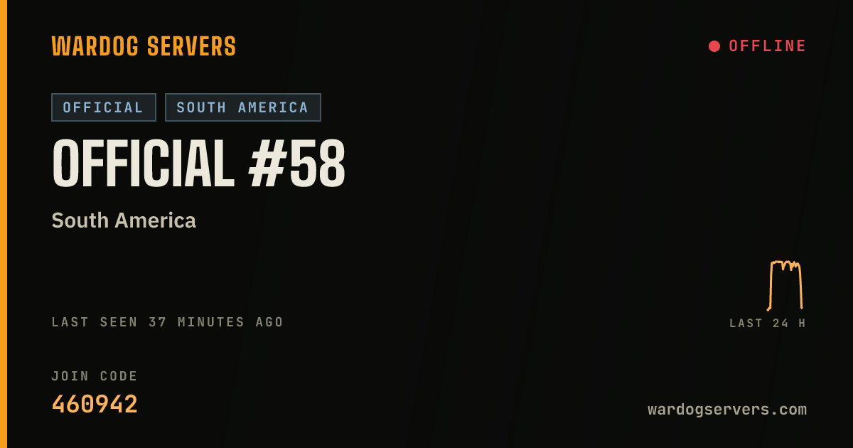 Live status banner for Official #58