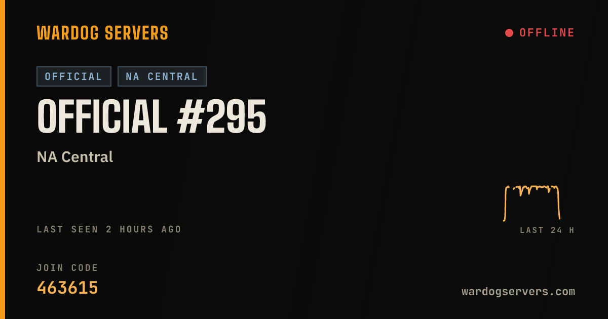 Live status banner for Official #295