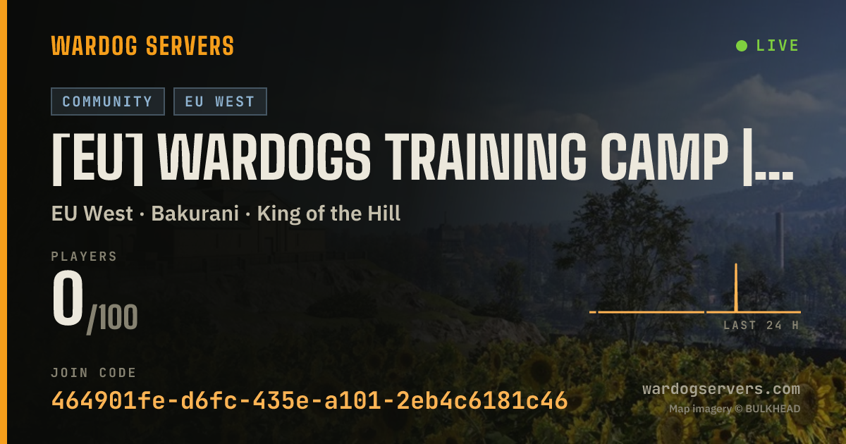 Live status banner for [EU] WARDOGS TRAINING CAMP | MAX LVL (50)