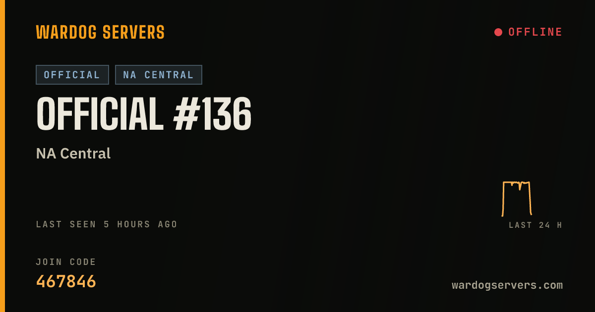 Live status banner for Official #136