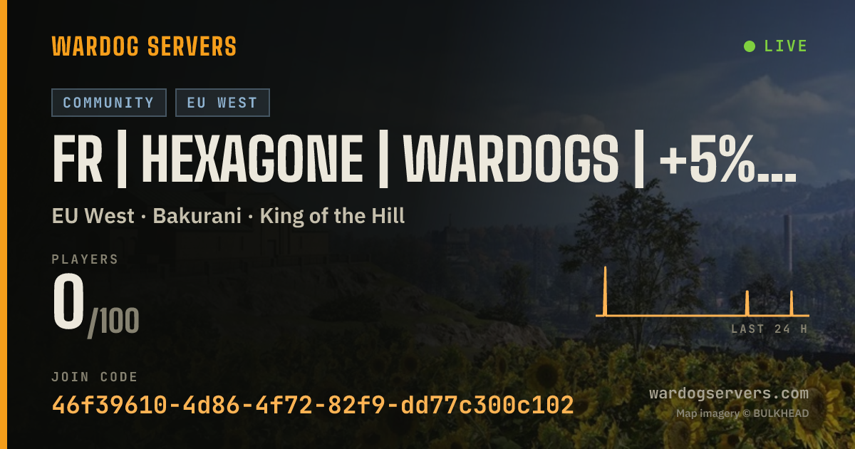 Live status banner for FR | HEXAGONE | WARDOGS | +5% CASH
