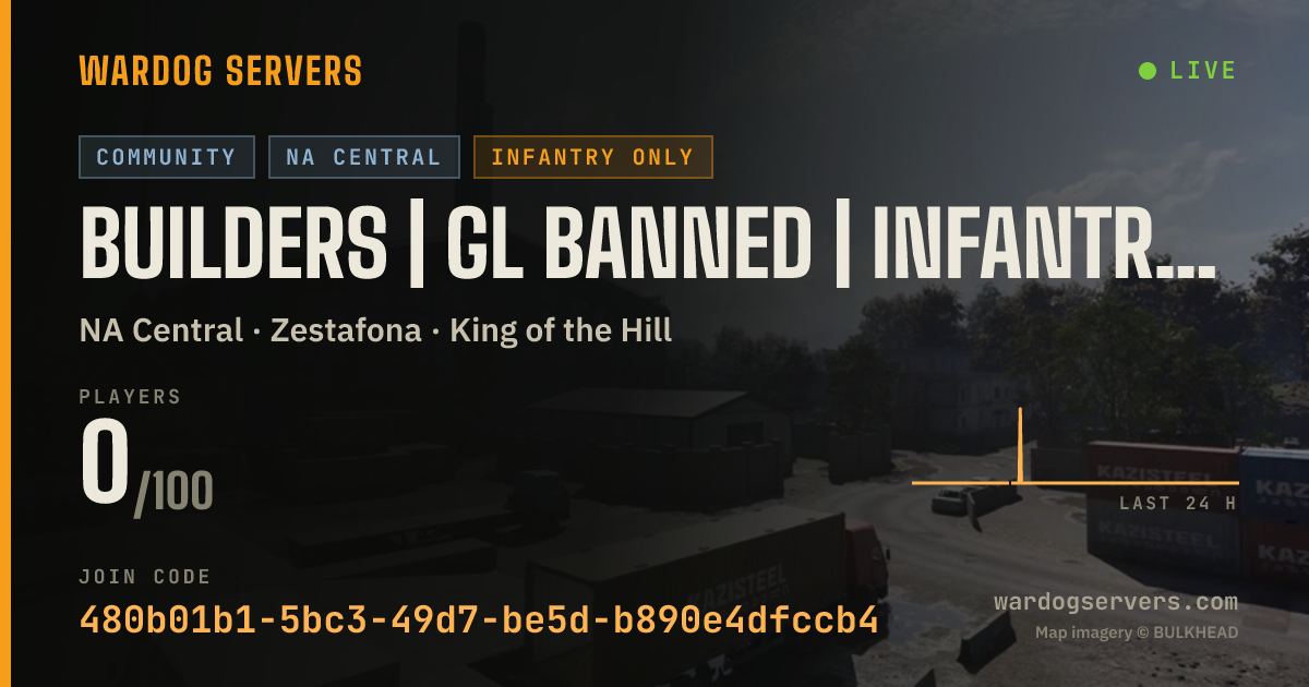 Live status banner for Builders | GL Banned | Infantry Mode #3