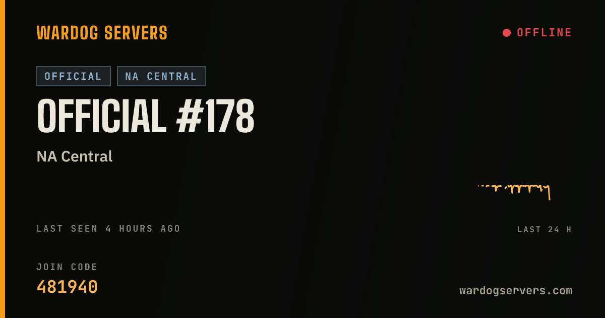 Live status banner for Official #178