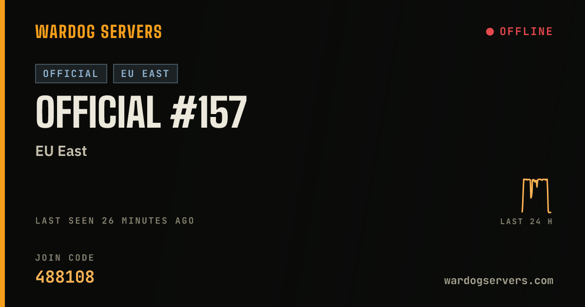 Live status banner for Official #157