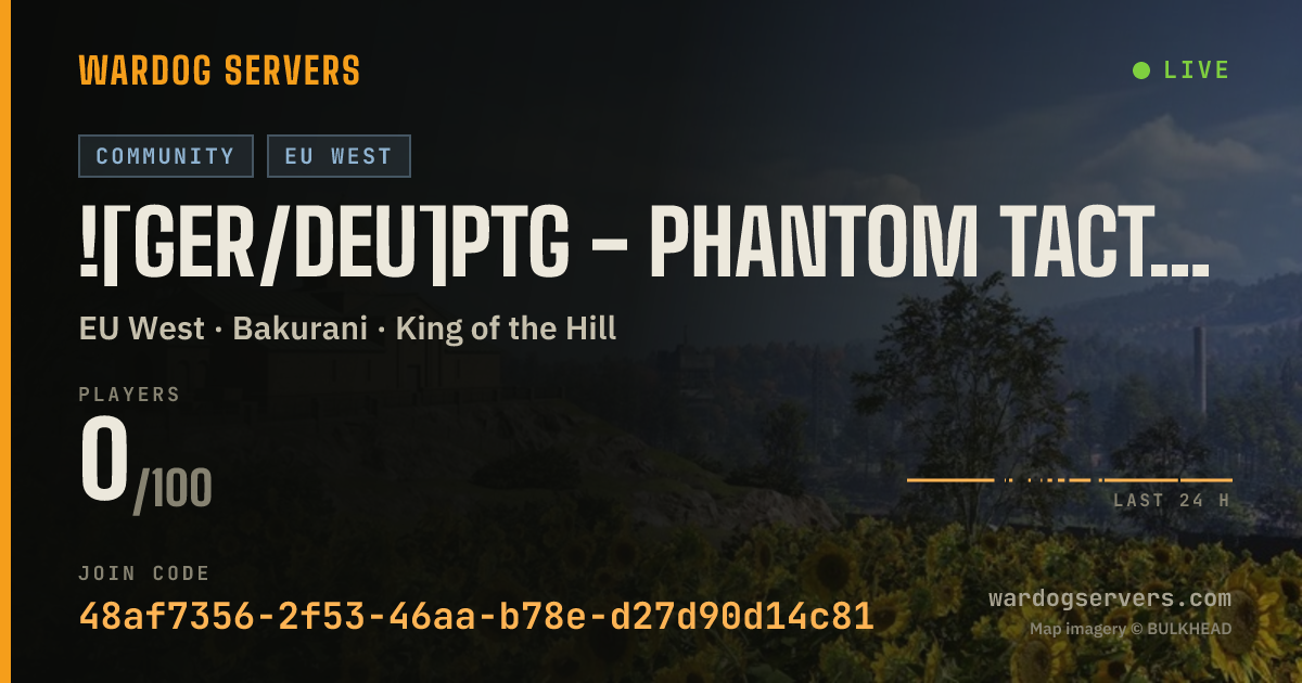 Live status banner for ![GER/DEU]PTG - Phantom Tactical Germany | discord.gg/NMYs24Hzkz