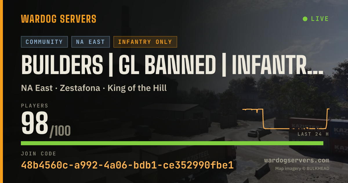 Live status banner for Builders | GL Banned | Infantry Mode #2