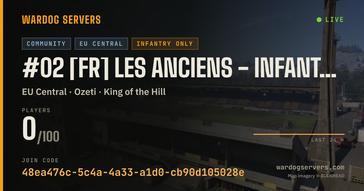 Live status banner for #02 [FR] Les anciens - Infantry Only - Stats | beta.fpsnews.net
