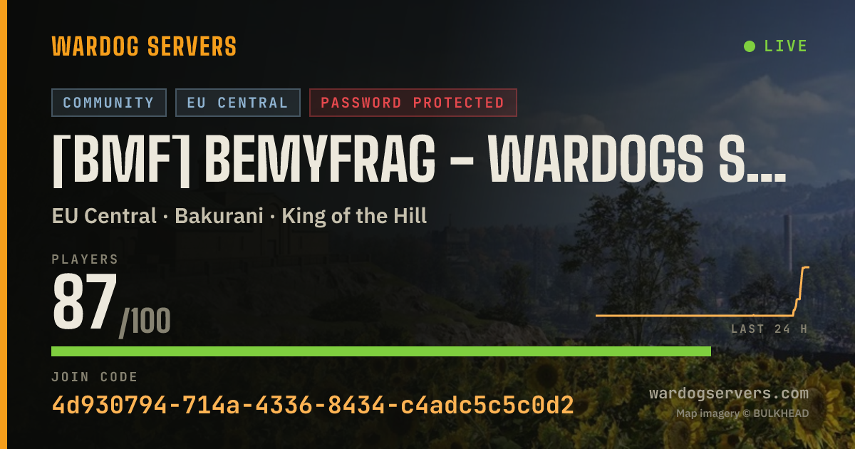 Live status banner for [BMF] BeMyFrag - WarDogs Server