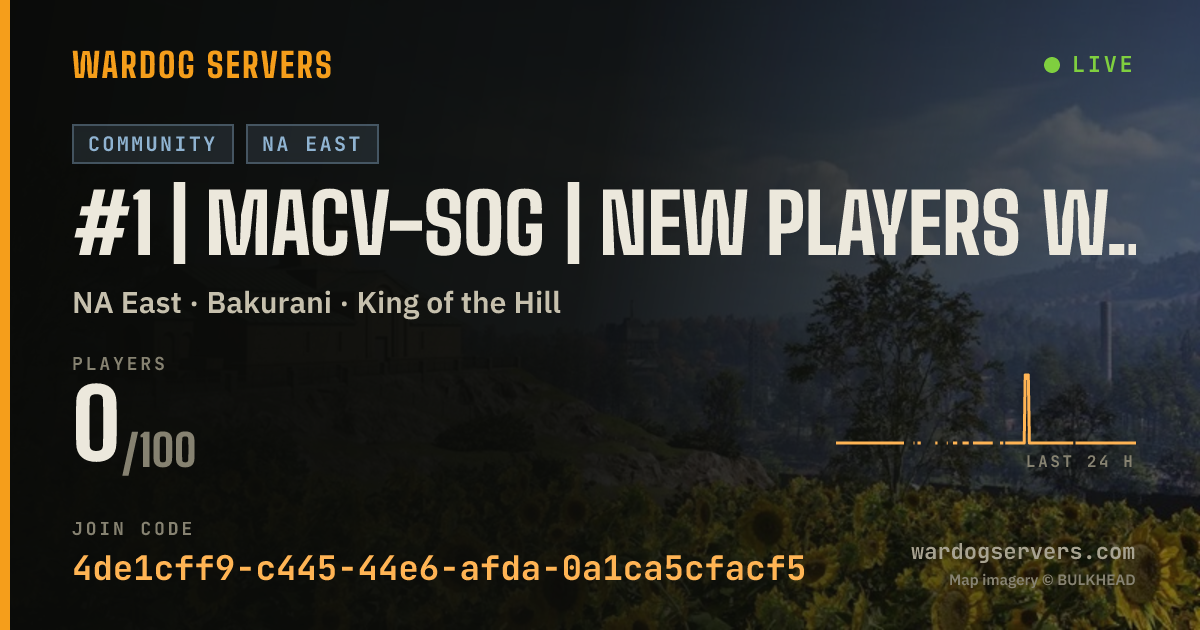 Live status banner for #1 | MACV-SOG | New Players Welcome | discord.gg/macvsog