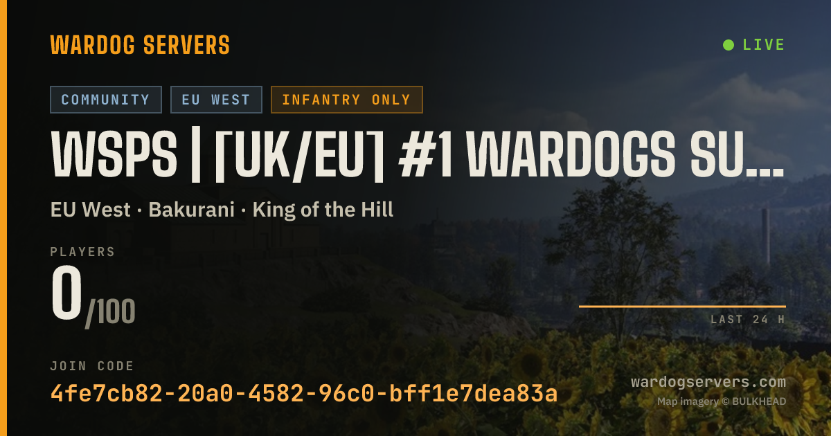 Live status banner for WSPS | [UK/EU] #1 Wardogs Support Squad [Active Admins] No GL