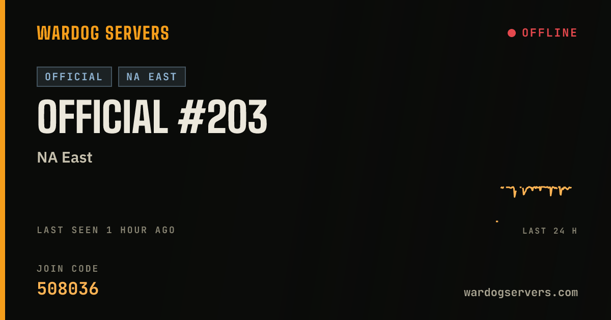 Live status banner for Official #203