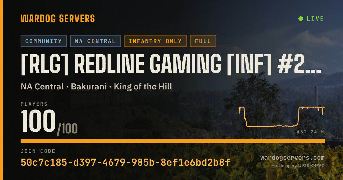 Live status banner for [RLG] Redline Gaming [INF] #2 - discord.gg/redlinegaming