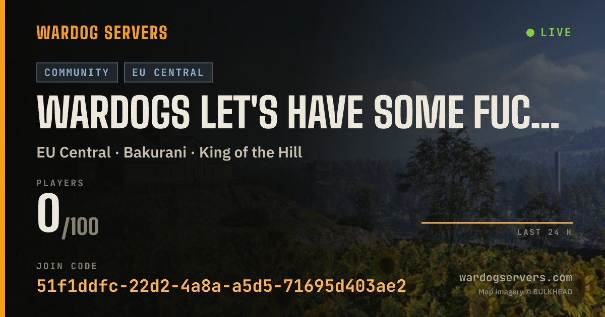 Live status banner for WARDOGS Let's have some fucking fun.