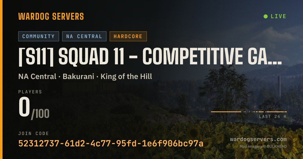 Live status banner for [S11] Squad 11 - Competitive Gaming - Active Admins