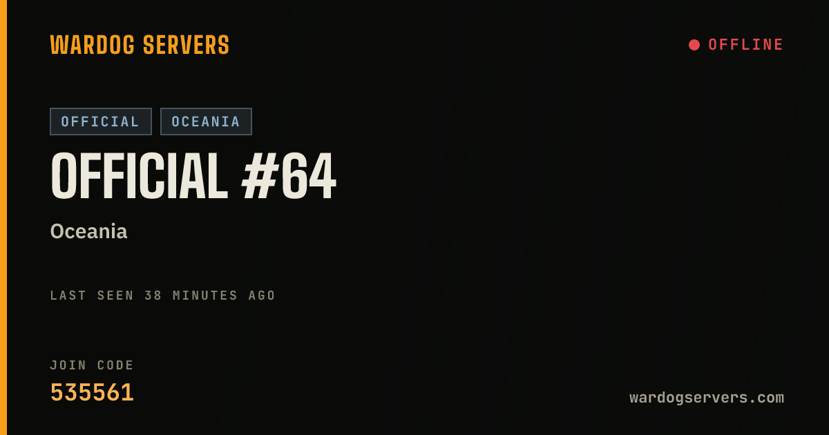 Live status banner for Official #64