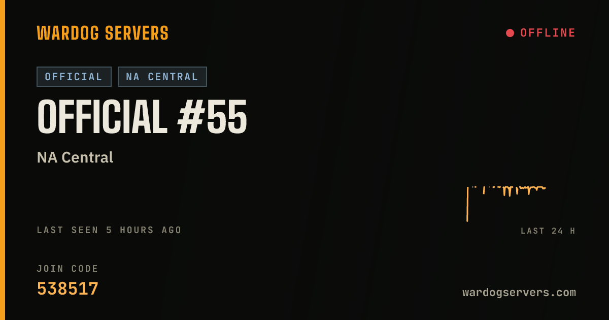 Live status banner for Official #55