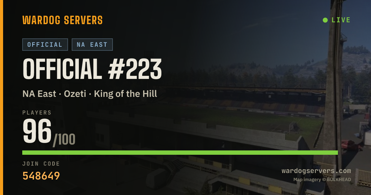 Live status banner for Official #223