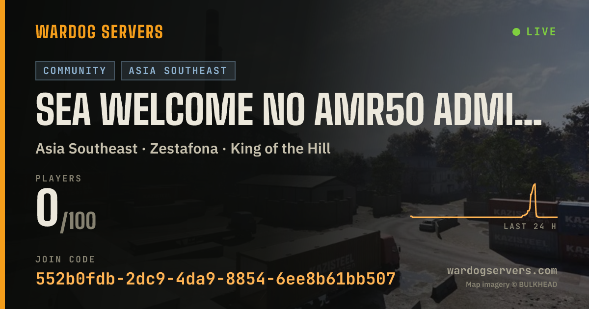Live status banner for SEA Welcome No AMR50 admins online