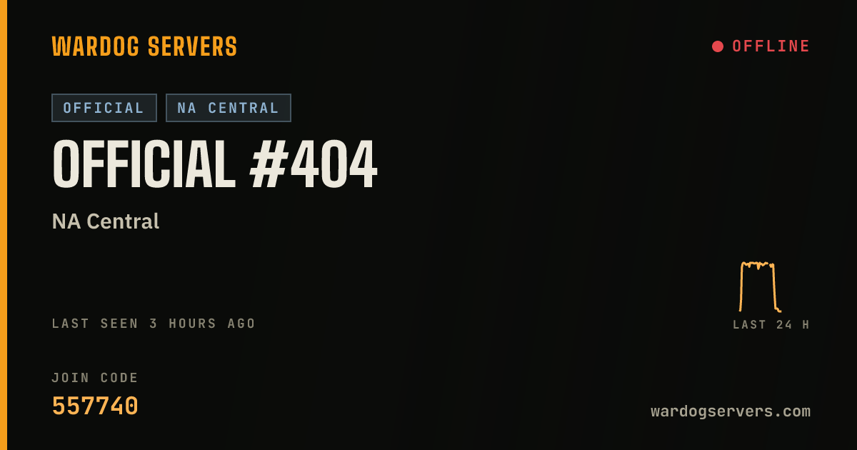 Live status banner for Official #404