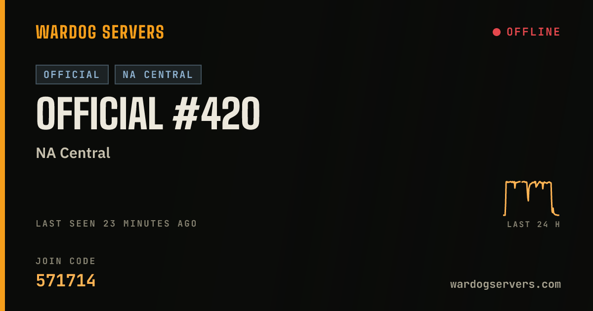 Live status banner for Official #420