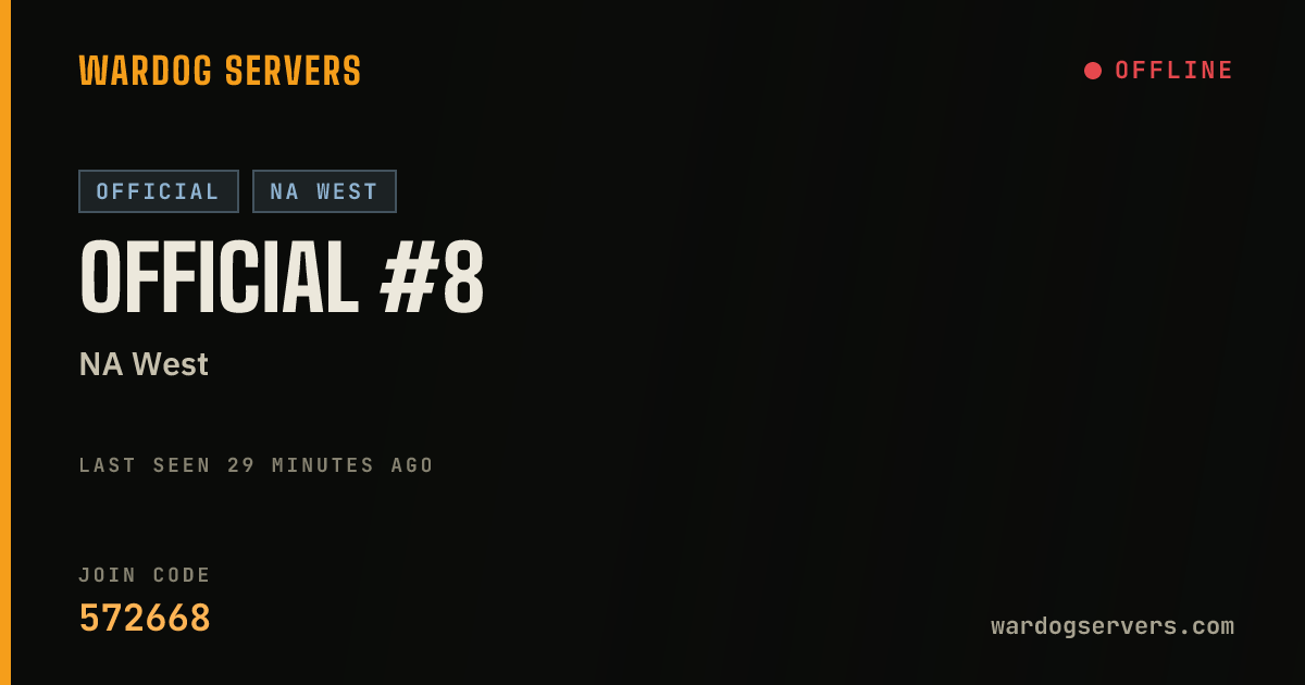 Live status banner for Official #8